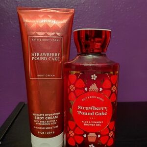 Bath & Body Works Strawberry Pound Cake Body Cream & Shower Gel